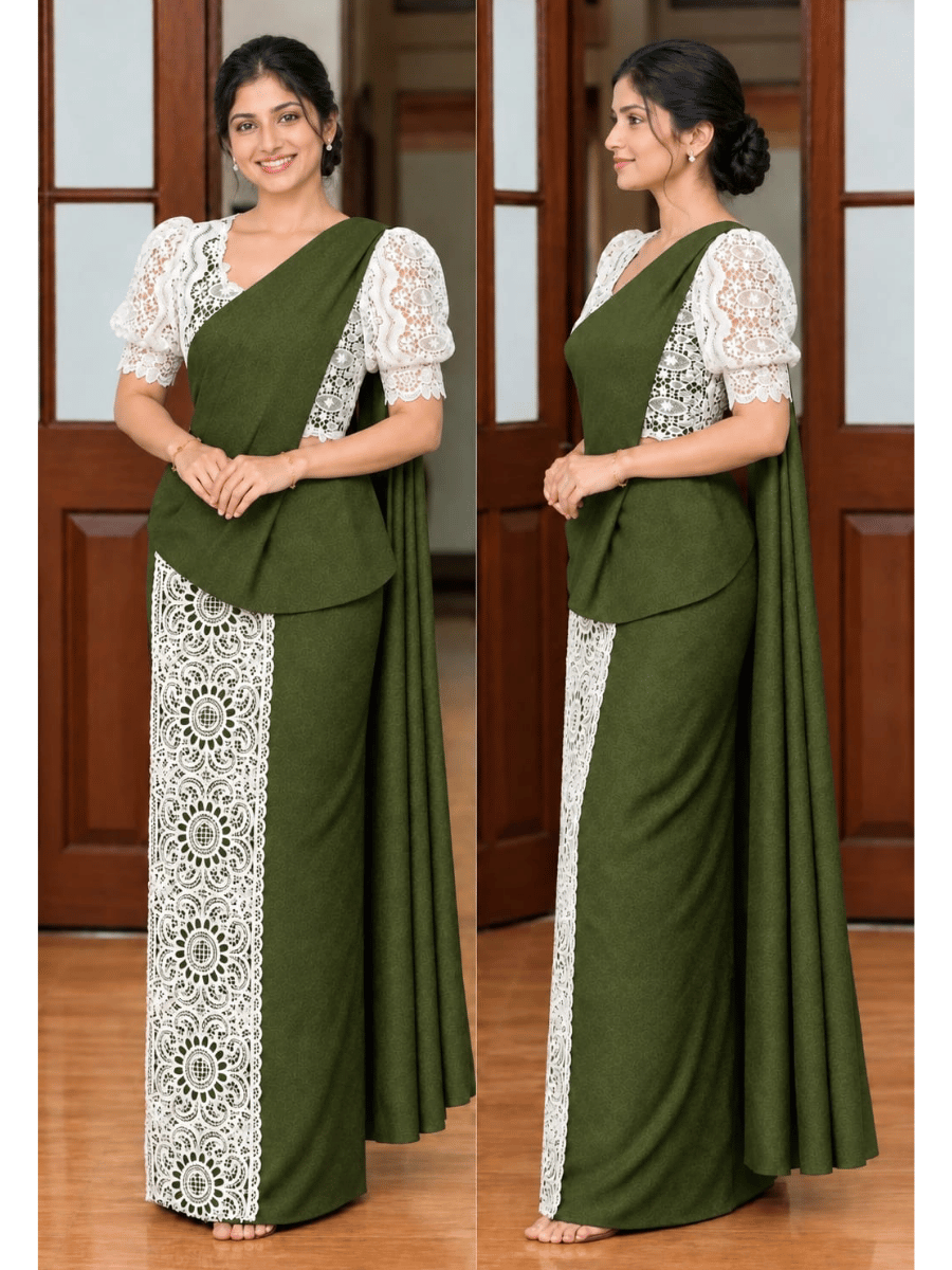 Emerald Lace Osari - Sithagi Seda Online Saree Store